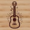 Guitar Clip Art for Cricut and Laser Cutters A detailed illustration of a guitar, suitable for cutting out with a Cricut or laser cutter.