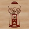 Spinning Treats SVG Graphics A digital illustration of a classic gumball machine with colorful gumballs spilling out.