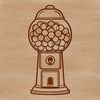 Vintage Gumball Machine Illustration A digital illustration of a vintage-style gumball machine with colorful details.