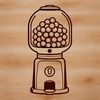 Rounding the Fun with a Cute Gumball Dispenser A colorful illustration of a classic gumball machine with rounded edges and a transparent background.