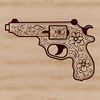 Elegant Pistol Design A detailed illustration of a pistol with intricate design elements.