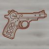 Vector illustration of a pistol, suitable for laser cutting or pyrography.