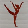 Female Gymnast Silhouette in Motion An illustration of a female gymnast in mid-air, showcasing her flexibility and agility.