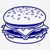 Delicious SVG Cheeseburger Illustration A stylized illustration of a classic cheeseburger with bun and toppings.