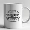Cheesy Burger Illustration A simple illustration of a hamburger with cheese and condiments, suitable for vector graphics design.