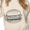 Free SVG Burger Clip Art Design A detailed illustration of a classic cheeseburger on a white background.