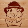 Free Vector Art Hamster Character Design A cartoon hamster wearing a hat on a plain background, created as vector art.