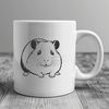 Whimsical Hamster Wheel SVG Design A small, cute hamster sitting on a wheel, suitable for vector art designs.