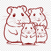 Furry Wheel Rider Hamster Vector A small, furry hamster sitting on a wheel, suitable for use as vector art or clipart.