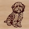 Colorful Canine Portrait SVG Image Havanese dog breed sitting illustration