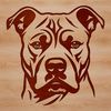 Beautiful Pitbull Head Clip Art A stylized illustration of a Pitbull's head, suitable for digital design projects.