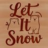 A digital vector illustration of a festive Christmas phrase Let it Snow in bold typography.