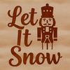 A festive Christmas phrase Let it Snow in bold vector lettering.