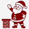 Vector graphic of Father Christmas with a festive holiday theme.