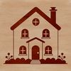 Simple house illustration in a vector design format.