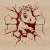 Stylized Horse Breaking Through a Brick Wall A stylized illustration of a horse breaking through a brick wall.
