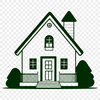 House Icon Vector A 2D representation of a house structure, suitable for vector editing in software like Illustrator or Procreate.