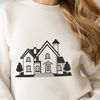 Single-Family Residence Graphic A 2D vector illustration of a single-family house with a simple design.