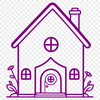 Simple Residential Design SVG A simple 2D vector illustration of a residential home, suitable for graphic design projects.