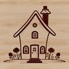 SVG vector illustration of a simple house with clean lines and minimal details.
