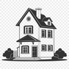 Free SVG House Clip Art A simple house illustration in vector format.
