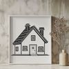 Architectural House Outline Vector House outline with various architectural details.