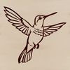 A colorful hummingbird in flight, with intricate details and textures suitable for vector editing or cutting machine designs.