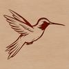 A colorful illustration of a hummingbird in mid-flight, its wings beating rapidly.