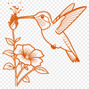 Beautiful SVG Design - Hummingbird Scene A colorful illustration of a hummingbird surrounded by flowers.