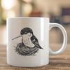 Whimsical SVG Hummingbird Graphic A vector graphic representation of a hummingbird perched on a branch.
