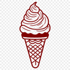 Vector Scoop of Happiness A colorful illustration of a scoop of ice cream on a cone, made up of vector shapes.