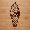 Fun Summer Dessert Vector Graphic A colorful illustration of a classic ice cream cone with scoops, perfect for vector design projects.