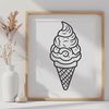 Sweet Treat Illustration in SVG A colorful illustration of a single scoop of creamy ice cream in a cone.