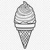 A colorful illustration of a scoop of ice cream on a cone, suitable for use in food-related designs.