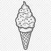 Whipped Wonders SVG Design Vector graphic design featuring a single serving of ice cream with whipped cream and sprinkles.