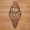 Colorful Scoop of Ice Cream Vector Graphic A colorful illustration of a scoop of ice cream in a cone, designed as a vector graphic.