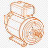 Modern Motor Artwork An illustration of a high-tech electric motor with moving parts, suitable for vector graphics and cutting machine projects.