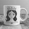 Beautiful Princess Icon SVG A female character in a royal gown with a crown, suitable for vector design.
