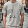 SVG Alpaca Vector Graphic An illustration of a resting South American camelid animal.