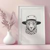 Majestic Spotted Feline Illustration A large feline animal with distinctive spots, depicted in vector form.