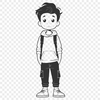 Young Boy Silhouette Vector Art A young boy silhouette with simple facial features in a minimalist design, suitable for vector art.
