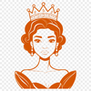 A digital illustration of a young female princess in a regal gown.