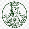 SVG illustration of a floral-inspired Immaculate Heart icon with intricate details.