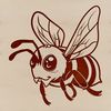 Flying Insect Graphic Design A realistic illustration of a bee in flight, suitable for gardening and crafting projects.