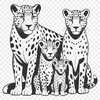 A large jaguar with distinctive spots, rendered in vector format for easy editing and customization.