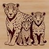 Vector Big Cat Design A sleek big cat with golden fur and black spots, illustrated as a vector graphic.