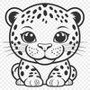 Exotic Animal SVG Design Vector illustration of a jaguar, a big cat with distinctive spots, suitable for digital designs.