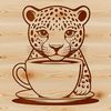 Spotted Big Cat Illustration Large cat with distinctive spots, suitable for vector design and digital crafting projects.