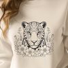Beautiful Spotted Feline SVG Clip Art A large, spotted big cat with a distinctive black and golden coat pattern, suitable as vector art for various designs.