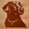 Digital Dog Portrait Vector Art A digital illustration of a Labrador Retriever's head, suitable for vector graphics design.